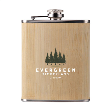 Logo trade promotional gifts image of: Hipflask Bamboo 200 ml drinking bottle