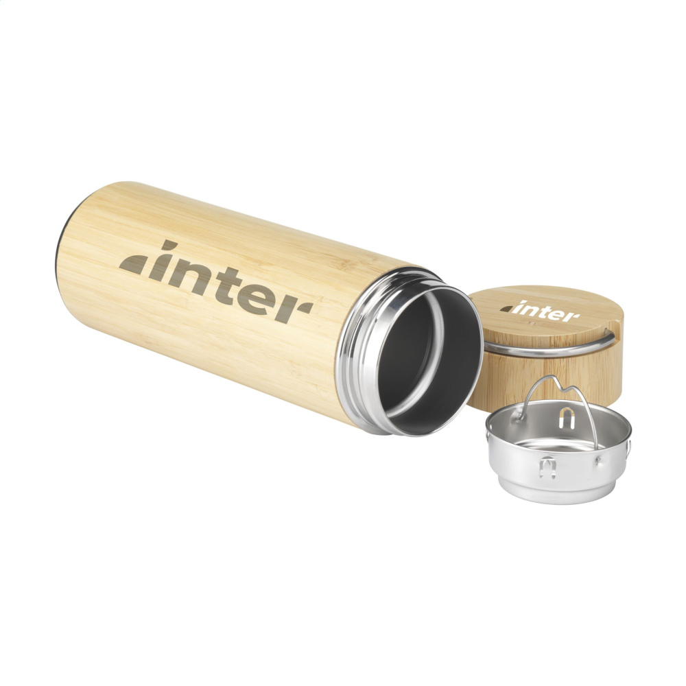 Logo trade promotional giveaway photo of: Nikko 330 ml bamboo thermo bottle/thermo cup