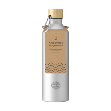 Logotrade promotional item picture of: AluBamboo GRS Recycled Alu 750 ml water bottle