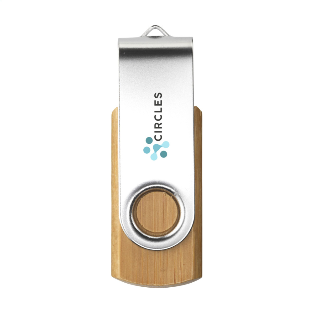 Logotrade corporate gift image of: USB Twist Bamboo from stock 8 GB