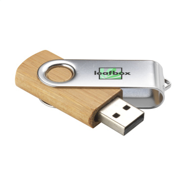 Logo trade promotional giveaways picture of: USB Twist Bamboo from stock 4 GB