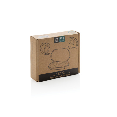 Logotrade promotional product image of: Fitsound RCS recycled plastic open ear TWS earbuds