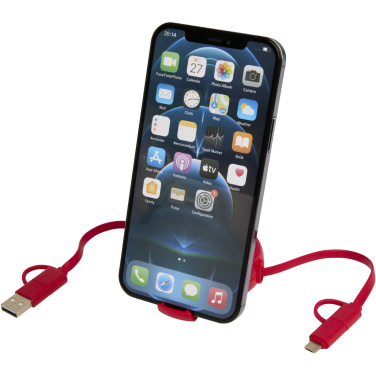 Logotrade business gifts photo of: Alasia 5-in-1 100 cm recycled plastic and aluminium retractable data sync and 45W fast charge cable