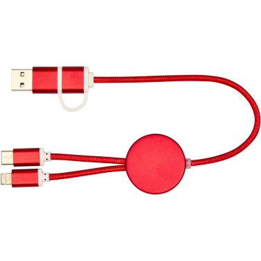Logo trade promotional gift photo of: Alasia 5-in-1 recycled aluminium and plastic 30 cm data sync and 27W fast charge cable
