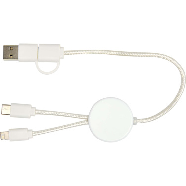Logotrade promotional products photo of: Citala 5-in-1 recycled plastic 30 cm data sync and 27W fast charge cable