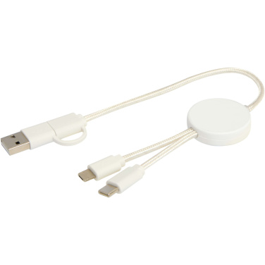 Logotrade promotional gift image of: Citala 5-in-1 recycled plastic 30 cm data sync and 27W fast charge cable