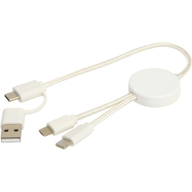 Logo trade promotional gifts image of: Citala 5-in-1 recycled plastic 30 cm data sync and 27W fast charge cable
