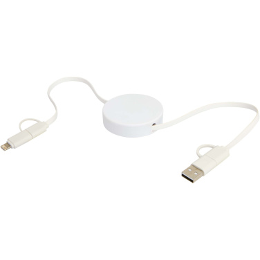 Logotrade promotional item picture of: Citala 5-in-1 recycled plastic 90 cm retractable data sync and 40W fast charge cable