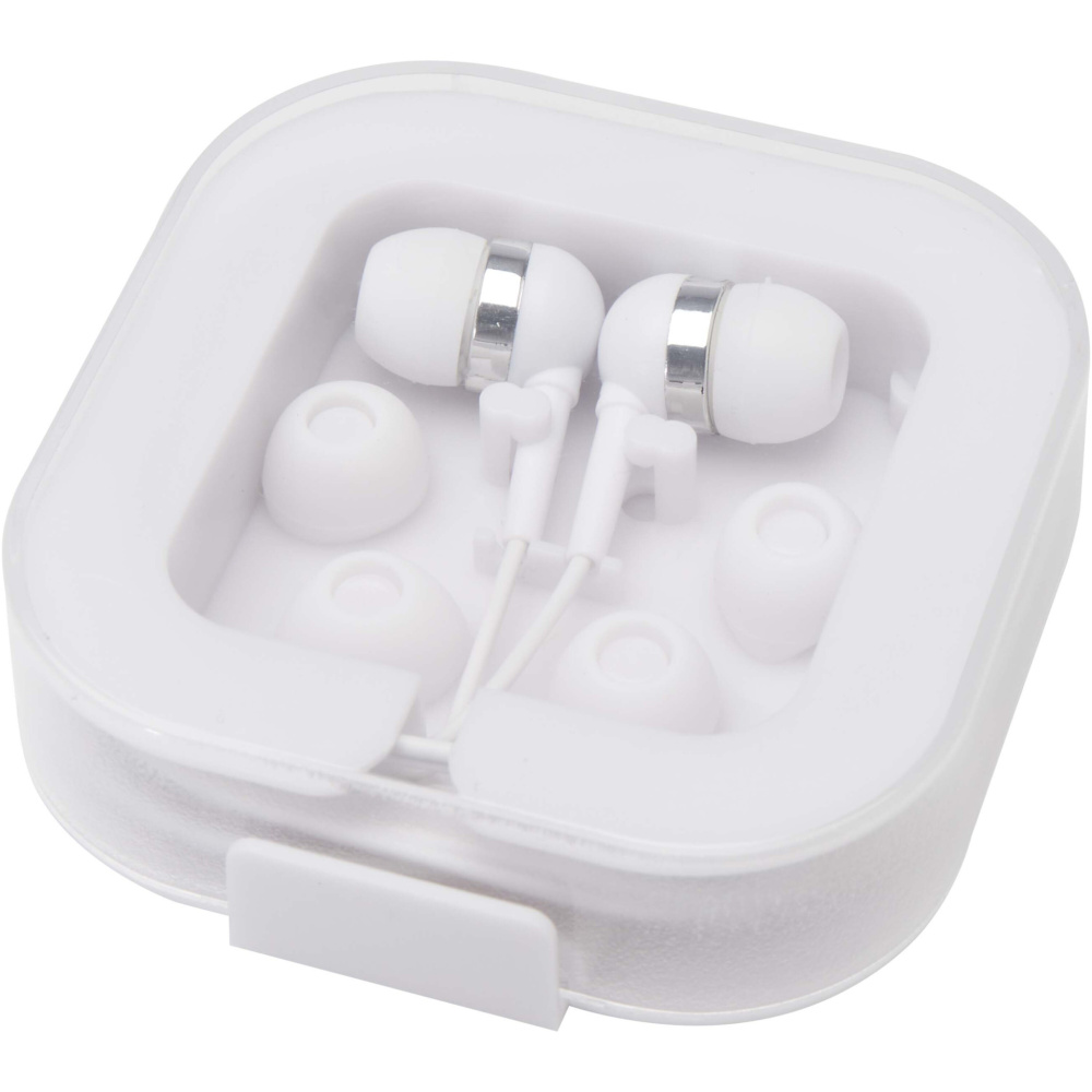 Logotrade promotional giveaway picture of: Dofida wired Type-C earbuds with recycled plastic storage box