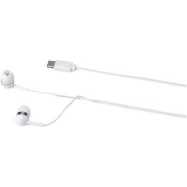 Logo trade promotional gifts picture of: Dofida wired Type-C earbuds with recycled plastic storage box