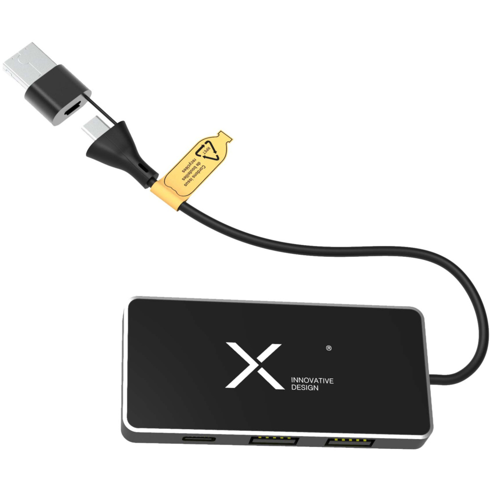 Logotrade promotional item picture of: SCX.design H20 8-in-1 USB hub with dual input and 6-ports