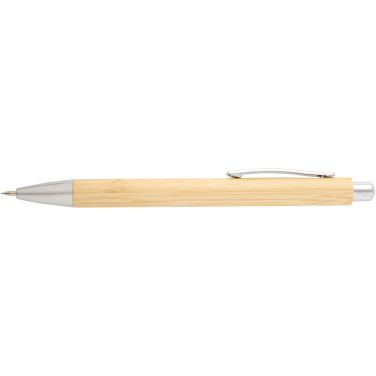Logotrade promotional giveaway image of: Oblys bamboo ballpoint pen and mechanical pencil set (black ink)