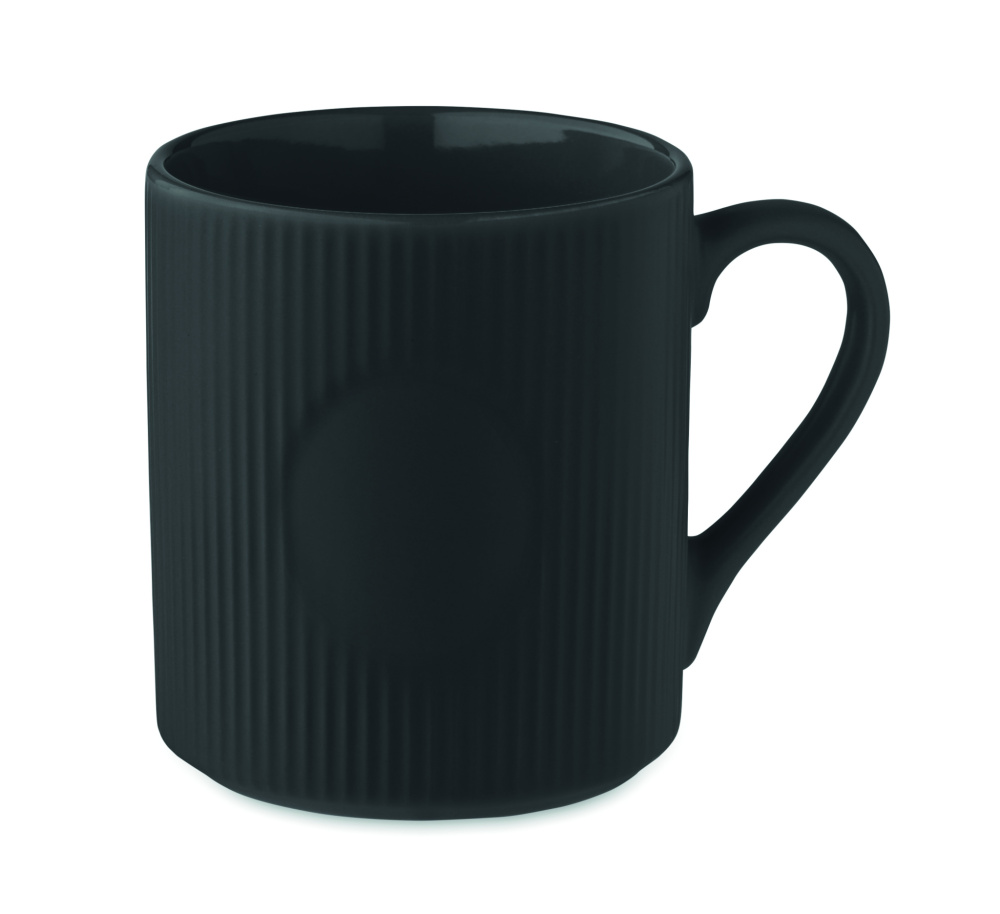 Logo trade promotional giveaways image of: Ribbed ceramic mug mat 340 ml
