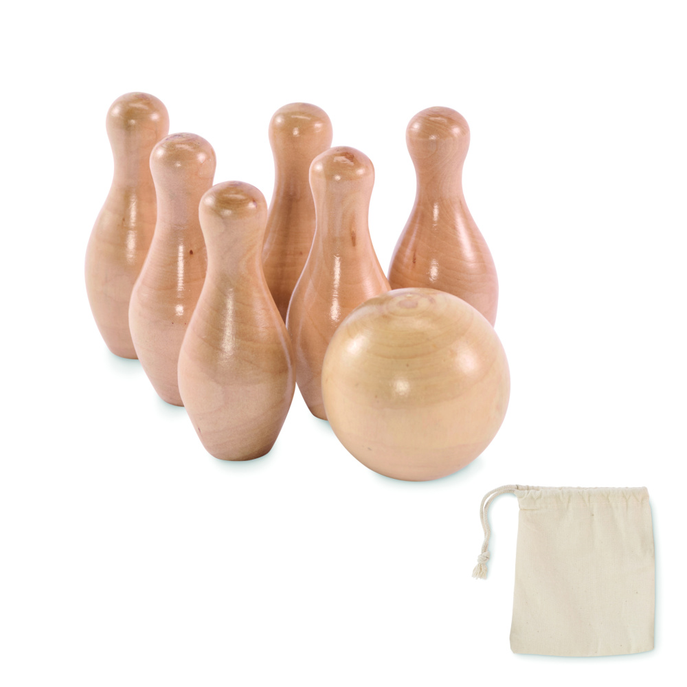 Logotrade promotional merchandise image of: Mini pine wood bowling set