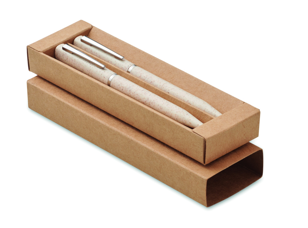 Logo trade advertising product photo of: Wheat straw/ABS twist pen set