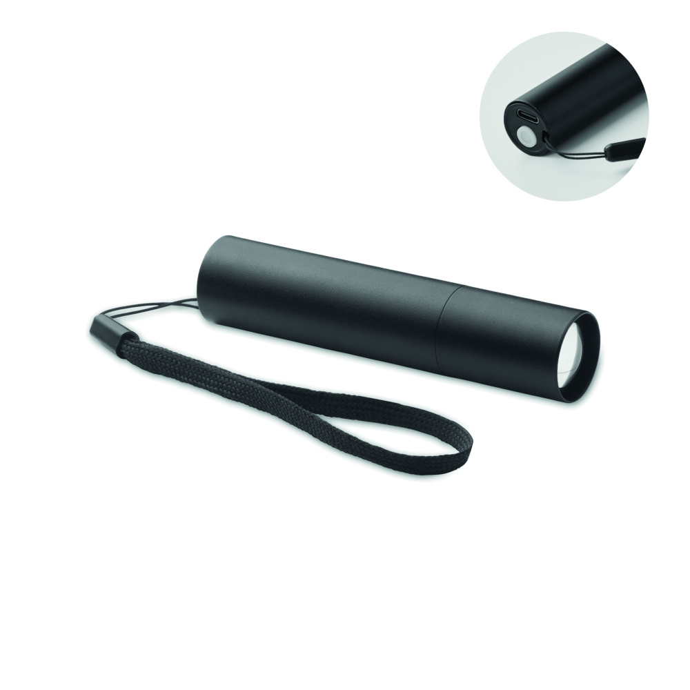 Logo trade advertising products picture of: Aluminium rechargeable torch