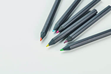 Logo trade promotional giveaways picture of: 6 black colouring pencils