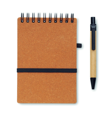 Logo trade business gifts image of: Recycled notebook with ball pen