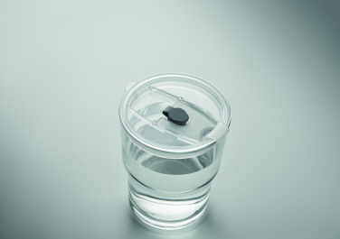 Logo trade promotional merchandise photo of: Glass tumbler with straw 400ml