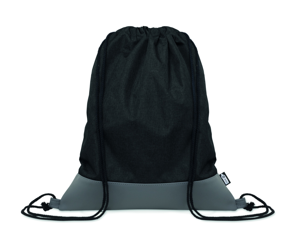 Logo trade business gifts image of: RPET PU drawstring bag 2 tone