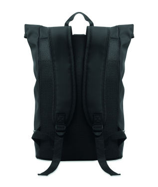 Logo trade corporate gifts image of: Laptop 15" roll top PU backpack
