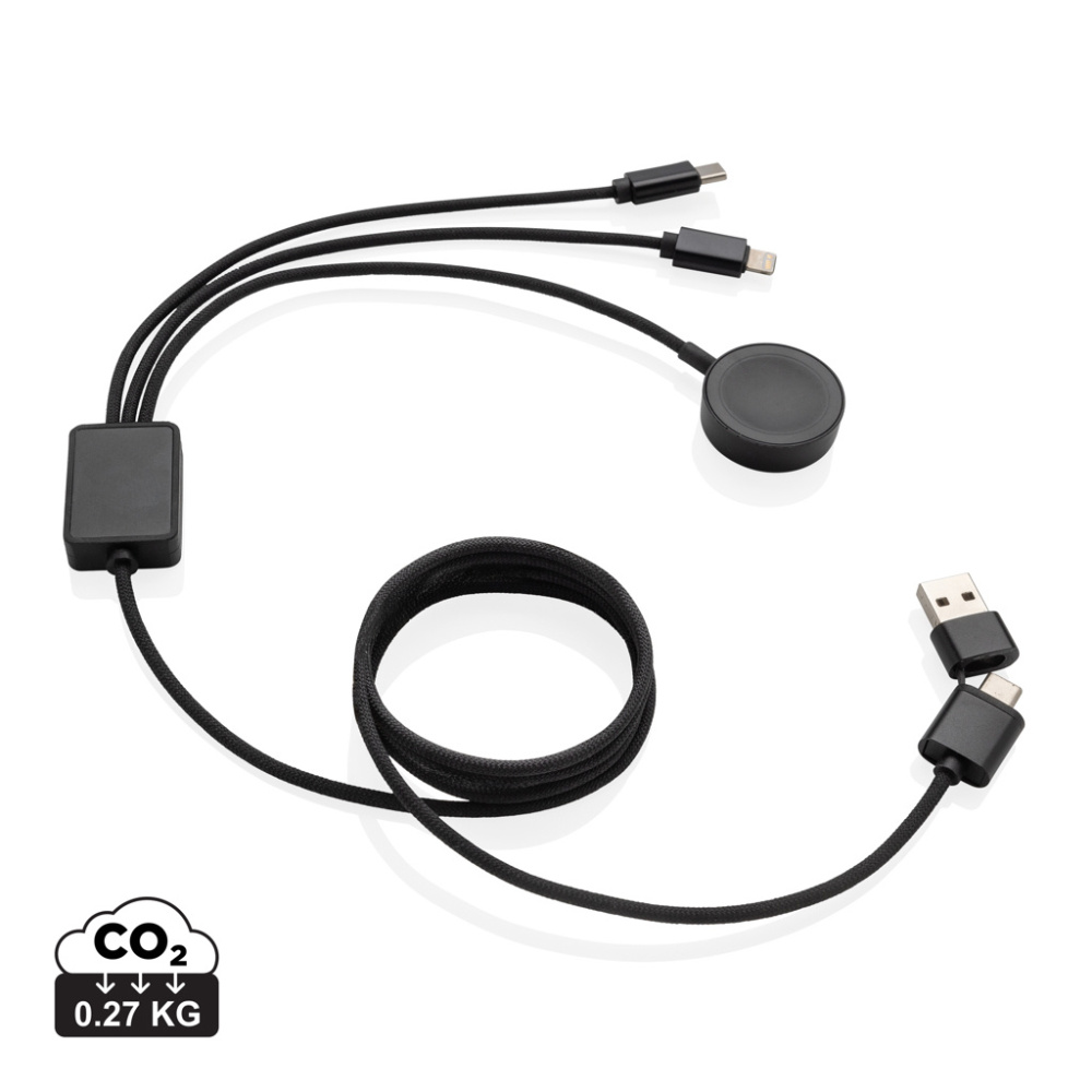 Logotrade promotional product image of: Terra RCS rPET 6-in-1 charging cable with watch charger