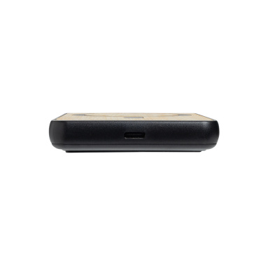 Logo trade promotional merchandise picture of: Zen RCS rplastic 5000 mah 5W magnetic bamboo powerbank