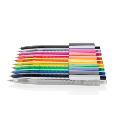 Logo trade promotional giveaways image of: X3 GRS recycled PC plastic pen frosted