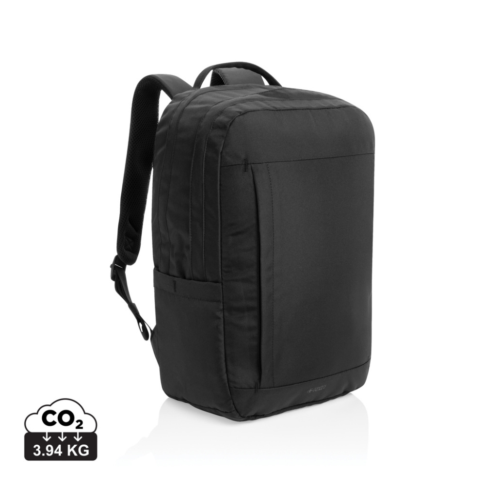 Logo trade promotional merchandise photo of: SP Aware™ RPET Edin 100% recycled 15.6 inch laptop backpack