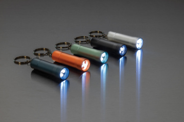 Logo trade promotional gift photo of: Flash RCS recycled aluminium keychain torch