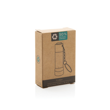 Logo trade promotional gift photo of: Flash RCS recycled aluminium keychain torch
