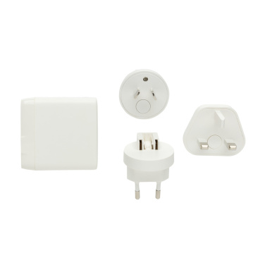 Logo trade corporate gifts picture of: TravelCharge Pro RCS rplastic travel charger with USB C