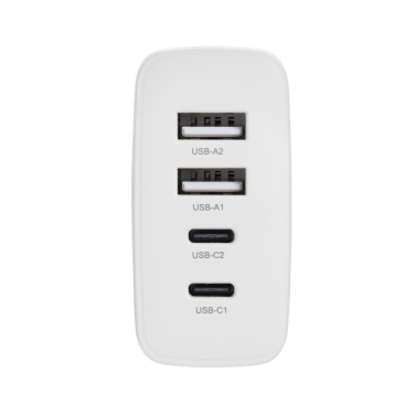 Logo trade promotional gift photo of: TravelCharge Pro RCS rplastic travel charger with USB C