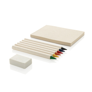 Logo trade promotional gift photo of: Micki GRS infinity 6pc coloring pencil set with notepad