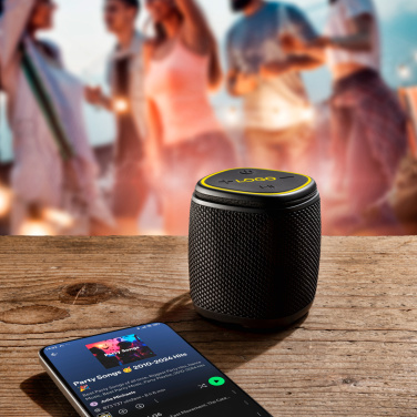 Logo trade promotional giveaways picture of: Bluetooth speaker HERMON Schwarzwolf
