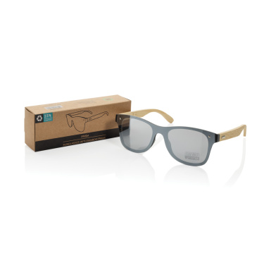 Logo trade promotional gifts picture of: Prism RCS recycled plastic sunglasses with bamboo frame