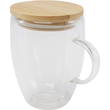 Logotrade promotional giveaway picture of: Leona 350 ml glass cup with bamboo lid