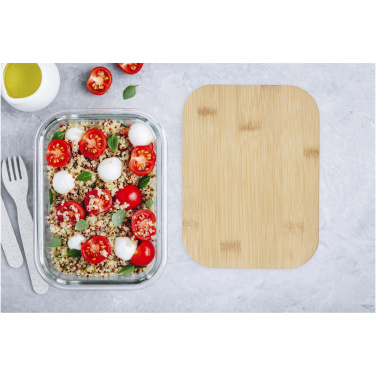 Logo trade advertising products picture of: Roby glass lunch box with bamboo lid