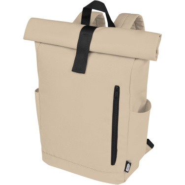 Logo trade promotional gifts image of: Byron 15.6" GRS RPET roll-top backpack 18L