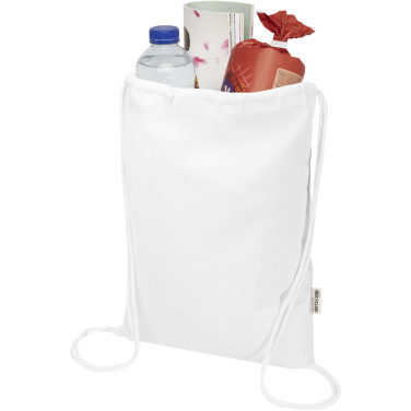 Logo trade promotional giveaways picture of: Oregon Blend 140 g/m² GRS recycled drawstring bag 5L