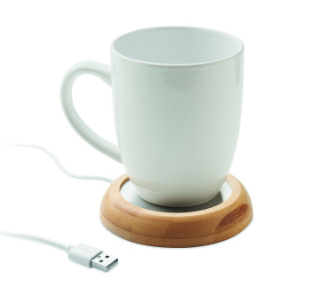 Logotrade promotional product picture of: Bamboo mug warmer with USB