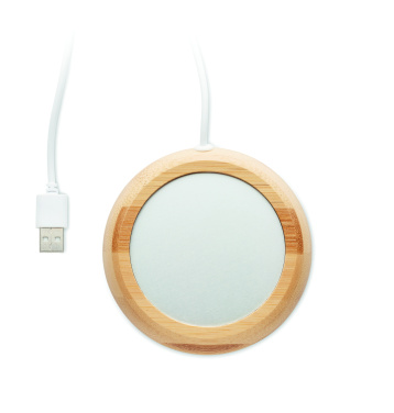 Logo trade promotional product photo of: Bamboo mug warmer with USB