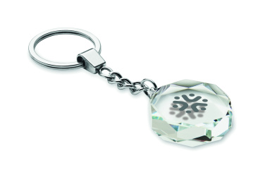 Logo trade promotional gifts picture of: Glass round award key ring