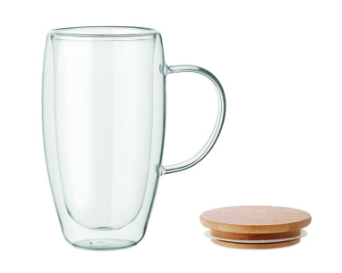 Logo trade promotional item photo of: Double wall glass mug 450ml