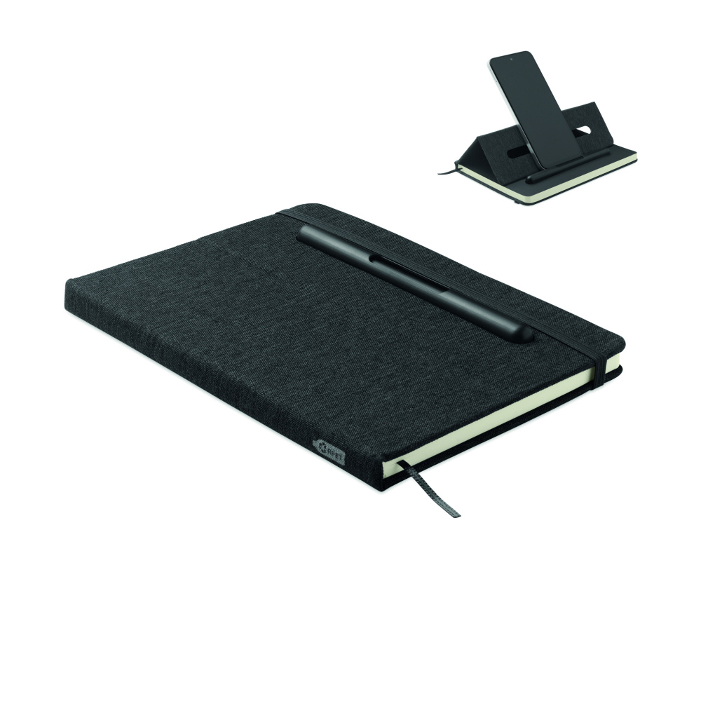 Logotrade advertising product picture of: A5 notebook with phone holder