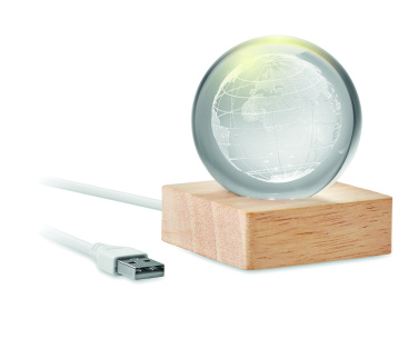 Logo trade corporate gifts image of: LED globe glass ball