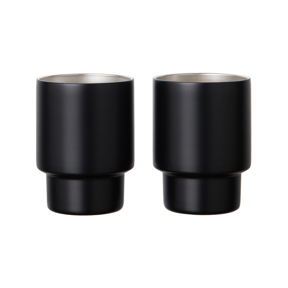 Logo trade promotional giveaway photo of: VINGA Nagano RCS  recycled SS mugs, set of 2