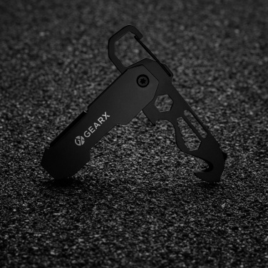 Logo trade promotional items image of: Gear X foldable EDC tool with carabiner and parcel cutter