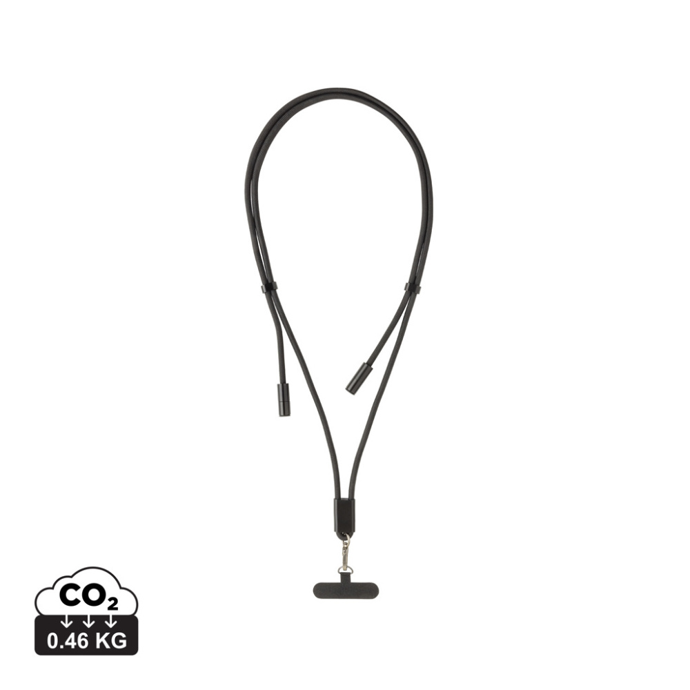 Logotrade promotional gift picture of: LoopAmp RCS RPET adjustable phone cord with 60W cable