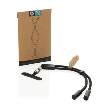 Logo trade promotional product photo of: LoopAmp RCS RPET adjustable phone wrist strap 60W cable